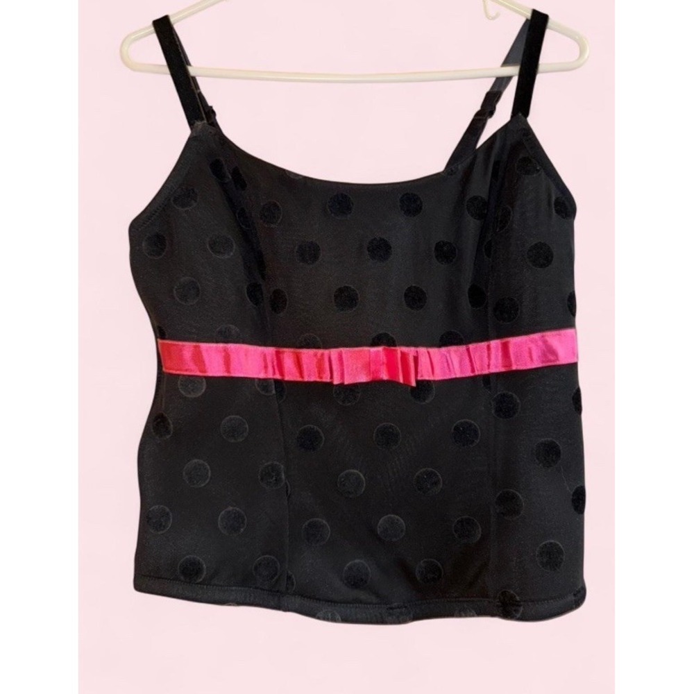 Cacique Corset 18/20 Polka Dot Pink Bow Y2K 2000s Style